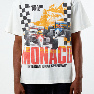 Camiseta Blanca de Manga Corta para Hombre, Personalizada con Estampado del Gran Premio de Mónaco, Cuello Redondo, Algodón Jersey, Corte Regular - Product Image 4