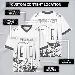 Custom <b>White</b> <b>Splash</b> Football Jersey Personalized Name Number Sublimated Mesh V-Neck Sleeveless Breathable Men's Team Uniform - Product Image 1