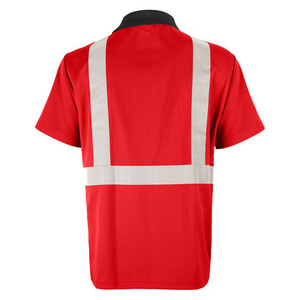 Workwear <b>Hi</b> <b>Vis</b> Safety Polo <b>Shirt</b> with Reflective Tape Quick Dry Two Tone High Visibility Workwear Polo <b>Shirts</b> for Construction - Product Image 2
