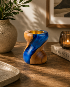 Quemador de incienso de madera y resina epoxi personalizado, quemador de incienso Oud con copa de latón, regalo de Ramadán y Eid, decoración artística para el hogar, fragancia para el hogar, venta al por mayor - Product Image 3