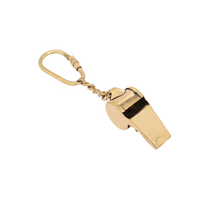 Silbato de Seguridad Náutico Hecho a Mano por Shubham, de Latón Macizo Antiguo, con Llavero de Latón - Acabado Dorado - Product Image 3