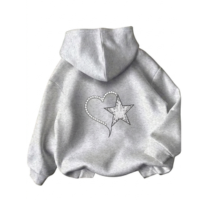 Sweat-shirt à capuche pour femme en coton lourd 400 g/m², personnalisable, de haute qualité, vierge, OEM - Product Image 1