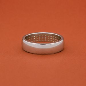Cluster <b>Ring</b> 925 Sterling <b>Silver</b> Moissanite Diamond Look Signet <b>Ring</b> for <b>Men</b> - Product Image 5