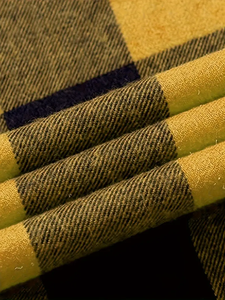Chemises en flanelle à carreaux à manches longues pour hommes, col classique, boutonnées avec poches à rabat, violet, noir, rouge, noir, jaune, noir - Product Image 5