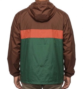 Chaqueta Premium para Hombre, Cortavientos con Capucha, Tricolor (Marrón, Verde, Naranja), Ligera, con Media Cremallera, para Actividades al Aire Libre - Product Image 2