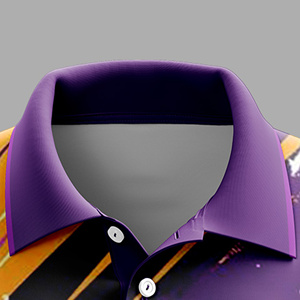 Unisex zwart-blauw geometrisch gesublimeerd 100% polyester sport shirt met korte mouwen, vochtregulerend, antibacterieel, regular fit - Product Image 2