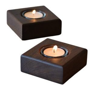 Natural Finish Light Wood <b>Taper</b> <b>Candle</b> Holders Handcrafted Minimalist Wooden Candlestick with Brass Insert for Modern Home Decor - Product Image 4