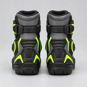 Botas Cortas para Motocicleta, Zapatos de Cuero Resistentes para Motociclismo con Paneles Reforzados, Suela Duradera y Ajuste Cómodo - Product Image 4