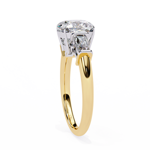 Anillo de Compromiso Clásico de Oro Amarillo de 14K con Corte Cojín de 3 CT, Diamante Cultivado en Laboratorio con Certificado IGI, Regalos de Aniversario y Boda - Product Image 3