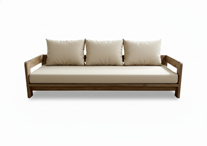 Canapé d'extérieur Luna 2 places en teck massif indonésien pour distributeurs internationaux, qualité export - Product Image 2