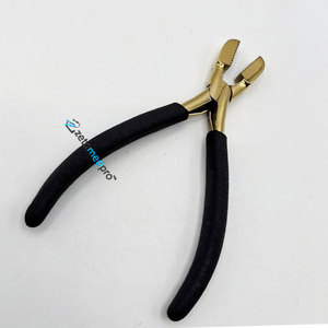 Stainless Steel <b>Bead</b> Crusher Pliers for Hair <b>Extensions</b> Custom Logo Handheld Micro Nano Rings Crusher Black Gold Plier - Product Image 5