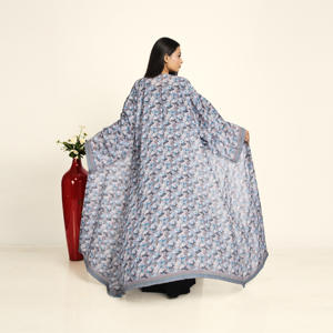 Abaya de Chifón Estampado con Frente Abierto para Mujer, Ropa Islámica Modesta para Oración, Antiarrugas, Transpirable, Tallas Grandes, Largo hasta el Suelo, para Eid - Product Image 4