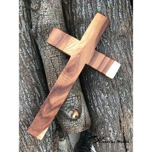 RR ENTERPRISES Croix en bois finition naturelle avec résine pour la prière, design élégant de plaque, provenance Inde - Product Image 5