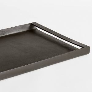 Plateau de service rectangulaire de luxe noir mat en gros pour hôtels et restaurants – Vaisselle élégante et minimaliste en métal - Product Image 2