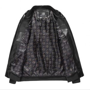 Chaquetas de Cuero para Motocicleta con Diseño Personalizado, Cierre de Cremallera, Estilo Casual para Exteriores, Cortavientos de Invierno, Chaquetas de Cuero a la Moda - Product Image 5