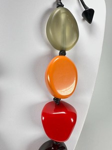 Handmade Resin <b>Angel</b> Statement Necklace Irregular Shape Multicolor Beads Crafted with Natural Stone Look Modern Fashion Design - Product Image 3