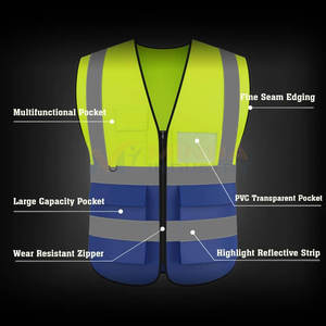 Gilet de travail pour hommes, haute visibilité, vêtements de travail de sécurité, respirant, léger, durable, confortable, gilet de sécurité réfléchissant - Product Image 5