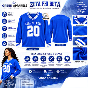 เสื้อสเวตเชิ้ต Zeta Phi Beta Sorority สีน้ำเงิน 20 ตัว แขนยาว คอกลม ผ้าฟลีซ ผ้าฝ้ายลำลอง ระบายอากาศได้ดี เป็นมิตรกับสิ่งแวดล้อม เหมาะสำหรับฤดูหนาว - Product Image 5