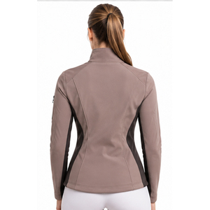 Chaqueta de equitación para mujer, corte ajustado, manga larga, forro polar, con cremallera, de secado rápido, antimicrobiana y cortavientos - Product Image 4