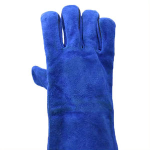 Gants de soudage en cuir de vachette anti-éclaboussures de qualité AB, personnalisables, bleus, pour le travail, prix de gros, service OEM - Product Image 6