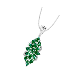 Élégant collier pendentif émeraude or blanc argent vert déclaration pièce ovale forme de poire pour anniversaires pendentifs fins breloques - Product Image 3