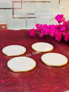 Ensemble de sous-verres en agate de haute qualité, design religieux, faits à la main, polis, durables, décoration d'intérieur pour le thé/le café - Product Image 2