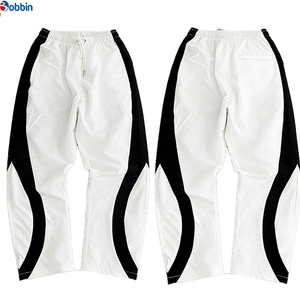 Pantalones de Lona Personalizados para Hombre, Color Azul Oscuro con Franja Lateral Blanca, Cintura Elástica, Ligeros, Transpirables, con Cordón Ajustable, Última Tendencia - Product Image 5