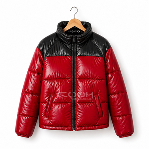 Veste d'hiver matelassée unisexe de haute qualité avec logo personnalisé Cosh International Fashion, col montant brillant, capuche - Product Image 3