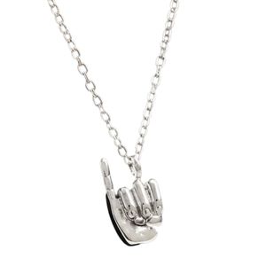 Hand Sign <b>Necklace</b> Silver Color Fashion Pendant Jewelry Elegant Gift Accessory Women <b>Statement</b> <b>Necklace</b> Stylish Chain Jewelry - Product Image 5