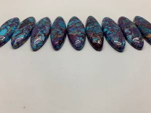 Turquesa Mohave Morada, Cabujón Ovalado Largo, Cobre, 15x47MM, Turquesa Mohave al por Mayor para la Fabricación de Joyas - Product Image 2