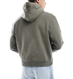 Sweat à capuche en coton pur épais pour homme, coupe oversize, effet délavé, tendance, commandes en gros à prix compétitif - Product Image 3