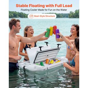 Frigo Galleggiante Premium da 40 QT in LLDPE, Contenitore Termico Anfibio per Bevande e Alimenti con Ruote e Corda di Traino per Stoccaggio a Secco - Product Image 2