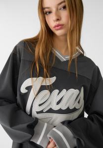 Camiseta Deportiva Personalizada Ecológica para Mujer, Tejido Jersey Transpirable, Manga Larga, Cuello en V, para Béisbol o Fútbol - Product Image 6