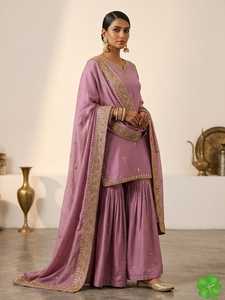 Elegante Salwar Kameez Estampado 2025 con Dupatta en Contraste - Vestido Tradicional Pakistaní - Product Image 1