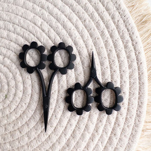 Flower Design Matte Black Embroidery <b>Scissors</b> Stainless Steel Fine Tip Sharp <b>Sewing</b> Tool for Craft - Product Image 3