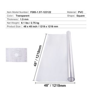 Tovaglia Impermeabile in PVC Trasparente 48 X 48 Pollici, Spessore 1,5 mm, Facile da Pulire, Protezione per Tavolo da Pranzo - Product Image 2