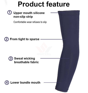 Manchons de cyclisme anti-UV imprimés bleu marine pour femmes, en polyester 180g, compressifs, séchage rapide, respirants, extensibles, pour adultes - Product Image 3