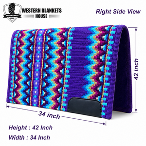 Sous-selle Western classique pour chevaux, 42x34 pouces, doublure en polaire de laine, rembourrage en polyester, protection haute performance - Product Image 1