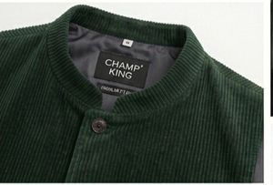 Men's Corduroy <b>Vest</b> Mandarin Collar Button Closure Full <b>Sleeve</b> - Product Image 5
