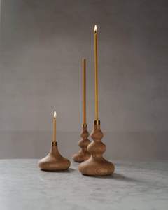 Portavelas ovalado de madera, decoración artesanal para mesa del hogar, centro de mesa rústico, regalo para decoración de sala de estar, comedor y dormitorio - Product Image 1