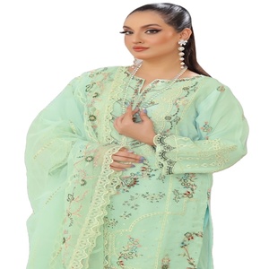 Trajes de lujo bordados indios para mujer Bin Hameed, venta al por mayor, vestidos de novia de Organza para ropa de fiesta - Product Image 1