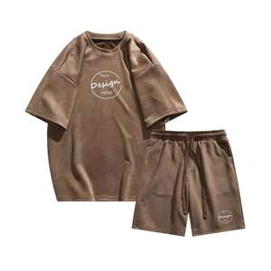 Ensemble 2 pièces décontracté d'été pour homme : T-shirt vintage en coton brodé anti-plis à manches courtes et short tendance - Product Image 4