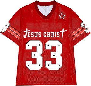 Red <b>Mesh</b> Football Jersey V Neck Short Sleeve Printed Striped Customizable Front Logo Breathable Knitted Athletic <b>Shirt</b> - Product Image 1