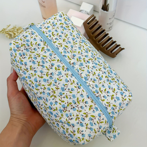 2026 Manual Quilted Cloth Makeup <b>Bag</b> Custom Color Floral Pattern Cosmetic Pouches Open Closure <b>Bags</b> - Product Image 6