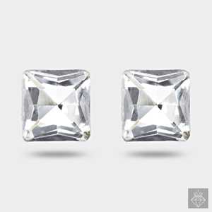 Pendientes de cristal elegantes de corte princesa centelleante PRAO - Product Image 4