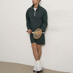 OEM Casual Winter <b>Wind</b> <b>Breaker</b> Sets Men Polyester Nylon Quick Dry Customized Colors Short Tracksuit Zipper Jackets Shorts Set - Product Image 2