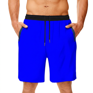 Shorts Bermuda pour homme bleu marine à séchage rapide, taille mi-haute, cordon de serrage, taille élastique, décontractés, sportifs, avec poches - Product Image 5