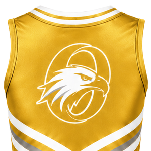 <b>Gold</b> Cheer <b>Shirt</b> Sleeveless Team Sportswear Athletic Uniform Top Practice Training Performance Cheer Squad Apparel - Product Image 5