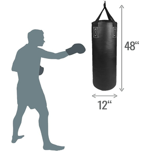 Saco de boxeo de cuero resistente, saco de arena pesado para entrenamiento de boxeo, kickboxing y artes marciales - Product Image 4
