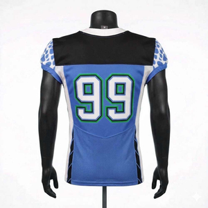 Maillot de football américain personnalisé respirant à col en V pour adultes, sublimation intégrale, nom et numéro d'équipe, 100 % polyester - Product Image 2